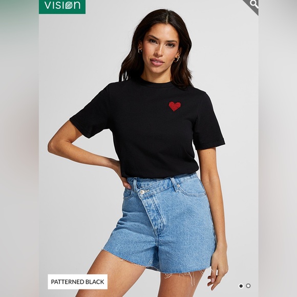 Organic cotton embroidered heart tee - Picture 2 of 7